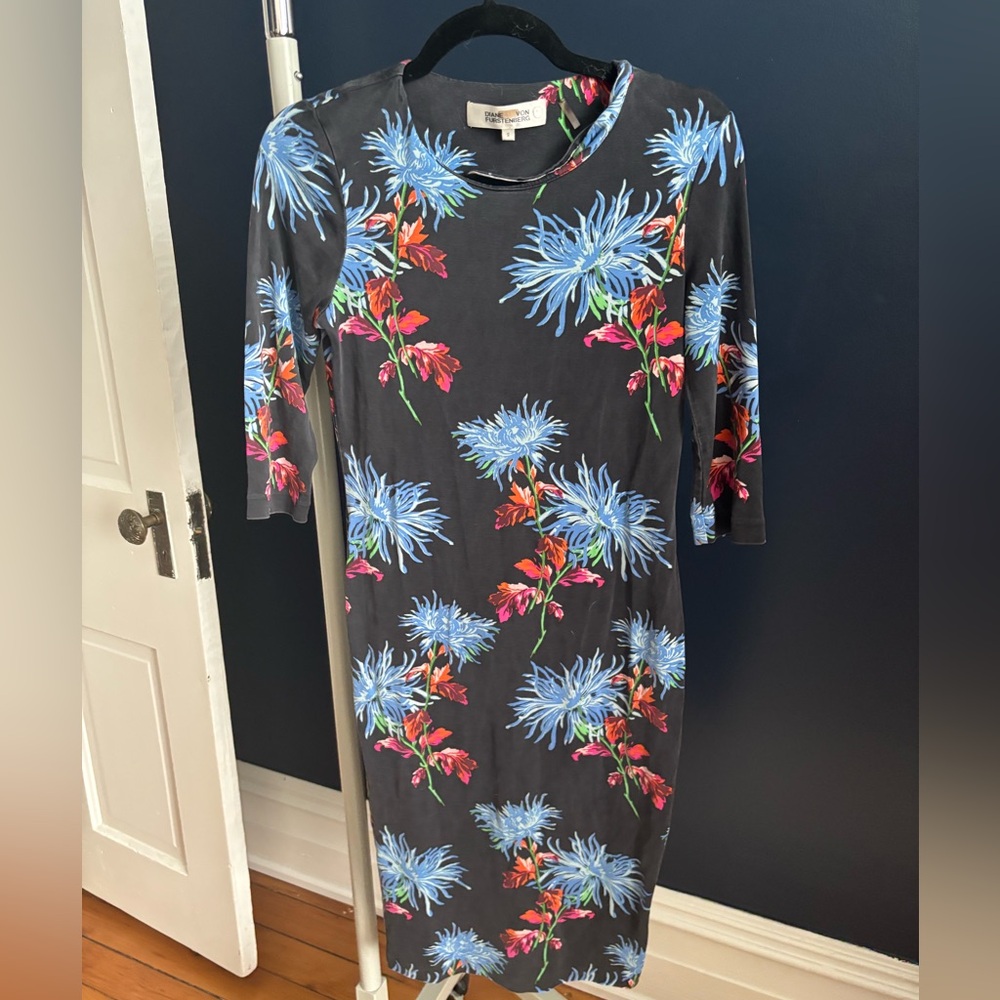 Dvf floral midi dress